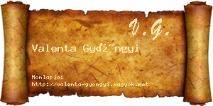 Valenta Gyöngyi névjegykártya